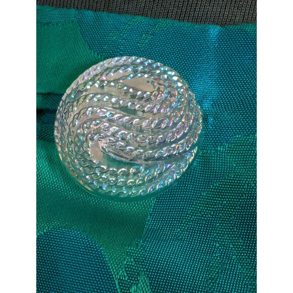 Vintage 60s Brocade Blue & Green Cropped Jacket, Formal Event Outfit - Picture 8 of 10
